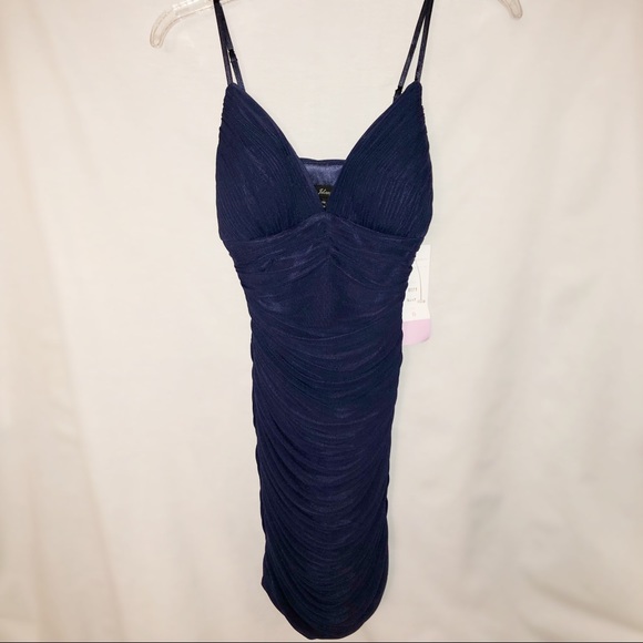 Dave & Johnny- Navy Cocktail Dress- Size 0 (NWT) - Picture 1 of 8